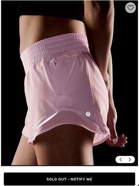 NWT lululemon Hotty Hot HR Shorts,2.5” with Reflective Trim, Pink Organza, 6